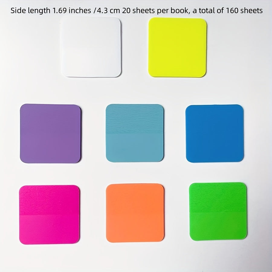 8pcs Triangle Fluorescent Set Morandi Round Sticky Notes