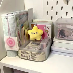 5pcs Yellow Plush Star Dolls Keychains with Wishing Star Tag