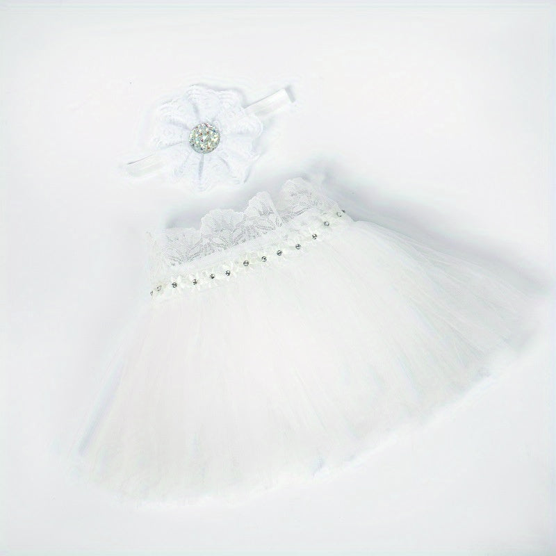 Cute Baby Girl Tutu Skirt & Hairband Set for Photoshoots