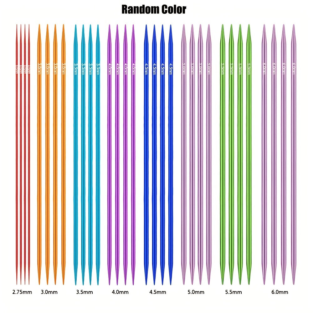 32pcs Colorful Aluminum Knitting Needles Set - 2.75mm-6.0mm