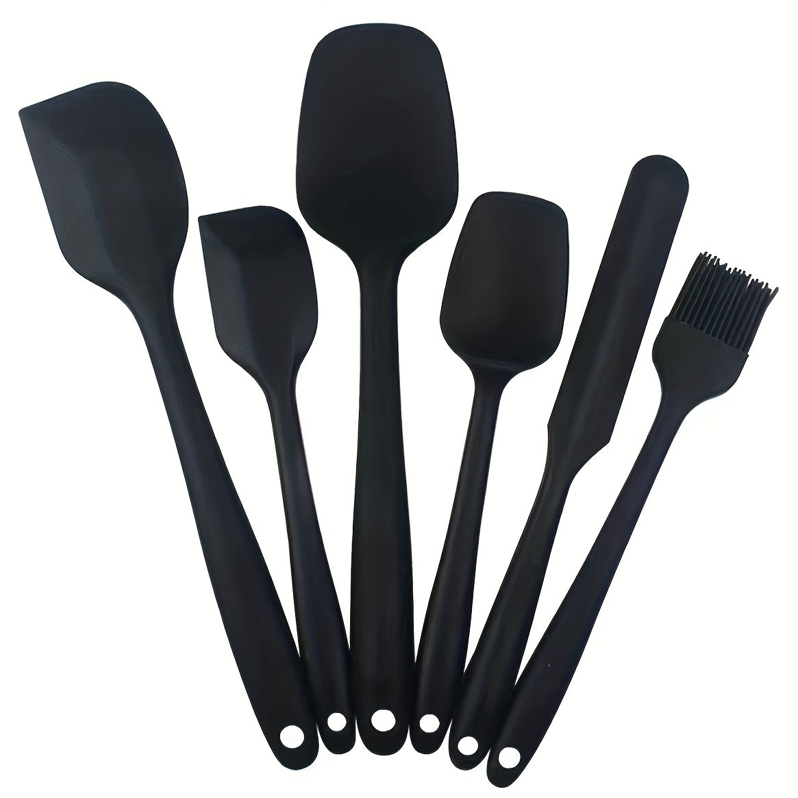 6pcs Silicone Kitchen Utensils Set Heat Resistant Non stick Pans Spatula Scraper