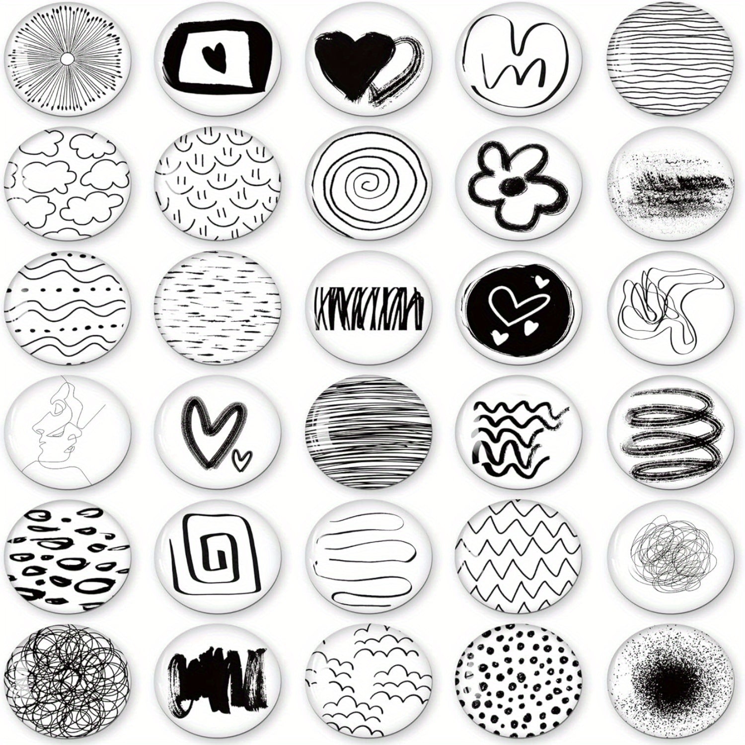 30pcs Linear Art Fridge Magnets for Magnetic Board Whiteboard