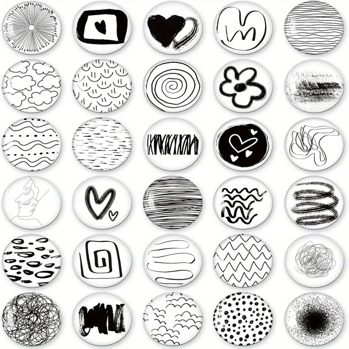 30pcs Linear Art Fridge Magnets for Magnetic Board Whiteboard