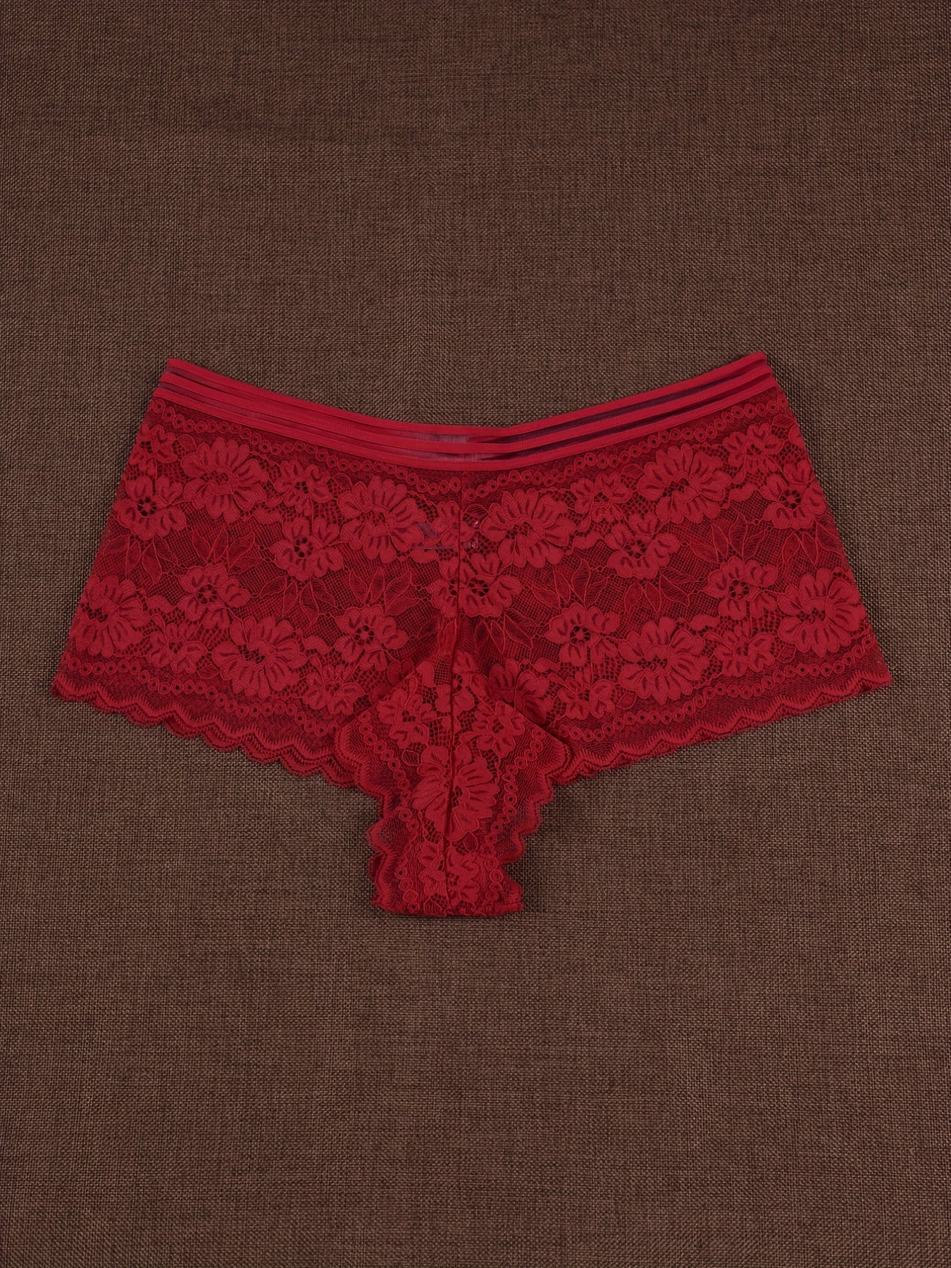 3 Pack Plus Size Panties Set Women's Plus Floral Stripe Lace Panties Set