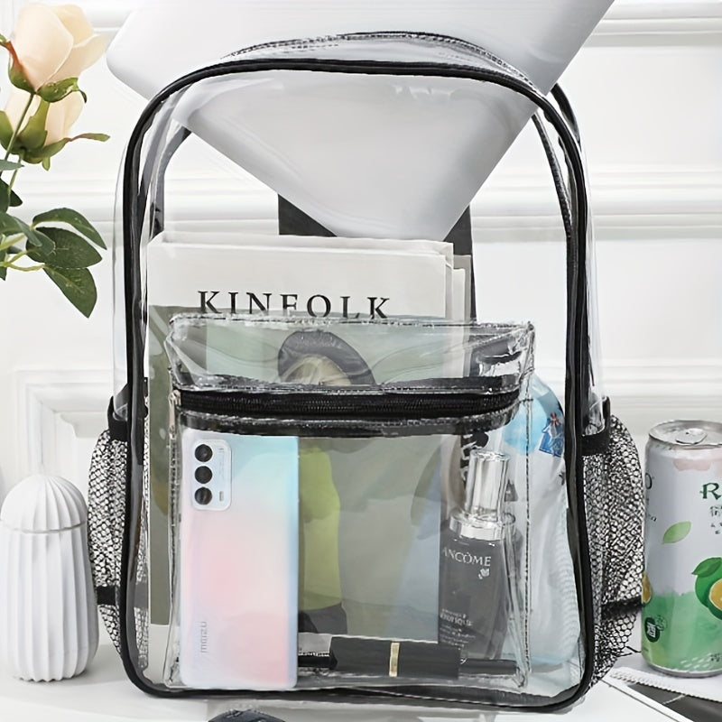 Large Capacity Backpack PVC Lightweight Waterproof Commuter Bag
