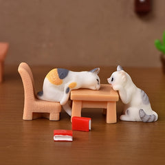 Cartoon Cat Micro Landscape Doll House Display