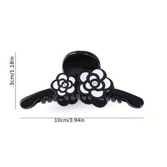 Camellia Printed Hair Claw Rhinestone Hair Claw Nonslip Hair Claw Clip