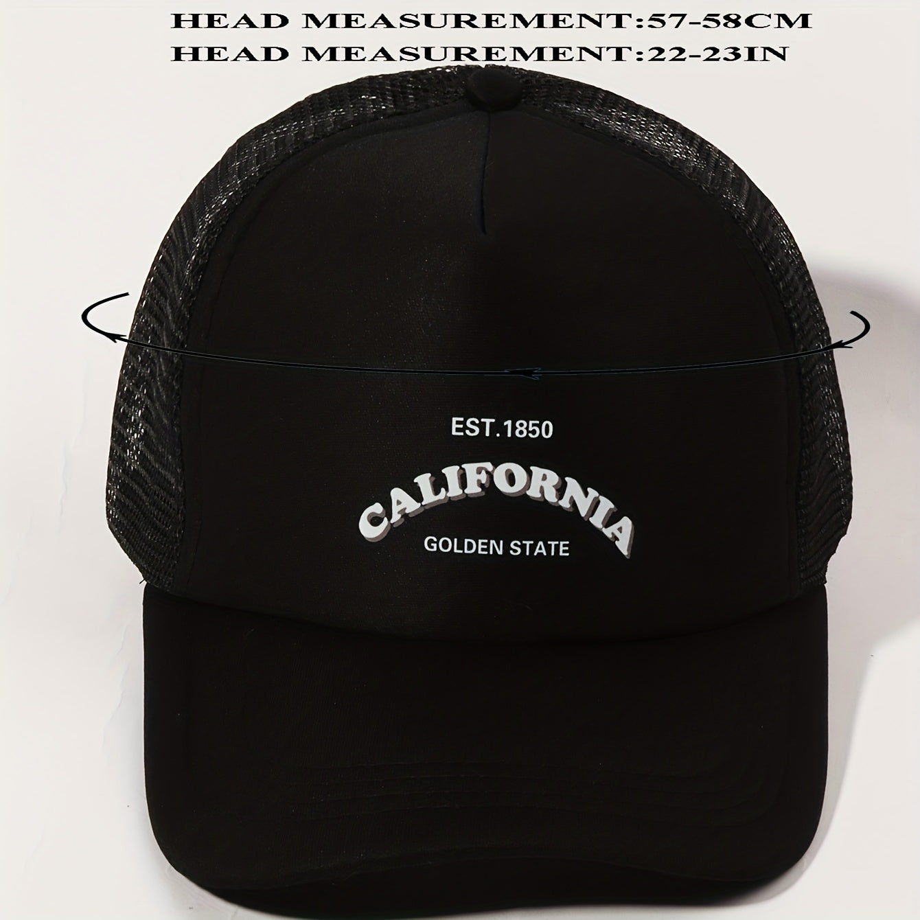 California Printed Trucker Hat Unisex Mesh Baseball Cap Adjustable