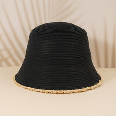 Vintage Straw Bucket Hat Sun Visor for Women