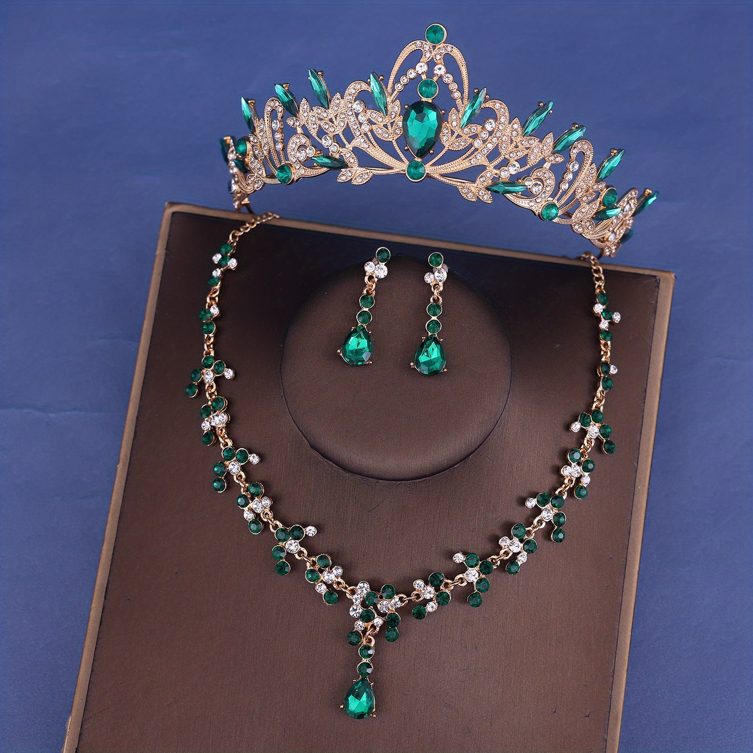 Girl's Crown Necklace Earrings Jewelry Set