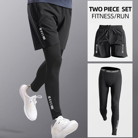 Men's Quick Drying Drawstring Shorts & Leggings for Summer Gym Workout