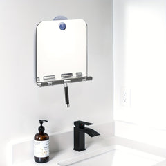 Fogless Shower Mirror with Shaver Holder