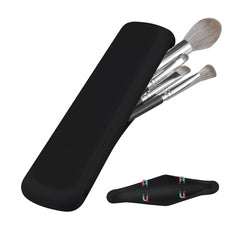 Silicone Makeup Brush Holder with Magnetic Snaps - Travel Case Bag