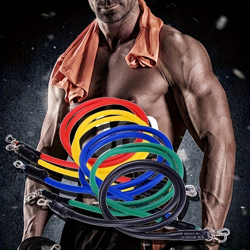 45-36 KG Tension Rope Resistance Band for Yoga Gym Strength Training - 11pcs
