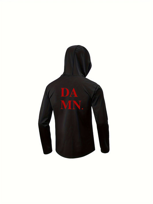 Men's Letter Print Long Sleeve Fitness Hoodie for Spring and Summer