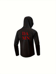 Men's Letter Print Long Sleeve Fitness Hoodie for Spring and Summer