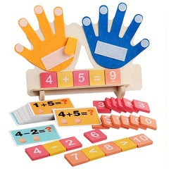 Colorful Wooden Finger Counting Board for Toddlers 3-6