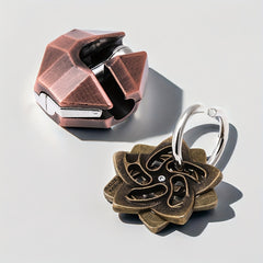 2pcs Classic Metal Puzzle Keychains 3D Brain Teaser High Intelligence Gift