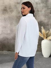  Casual Blazer Women's Plus Solid Long Sleeve Lapel Collar Blazer