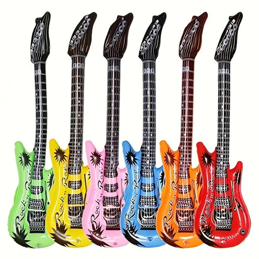 3pcs Inflatable Guitar Balloons in Assorted Colors for Parties
