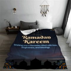 Ramadan Element Flannel Blanket Prayer Blessing Star Moon Warm Soft