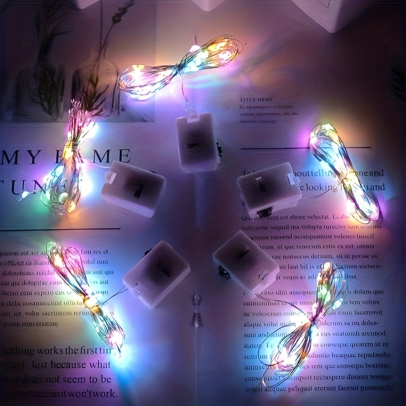 10pcs Copper Wire LED String Lights Fairy Lights Decorative Curtain Star Lights