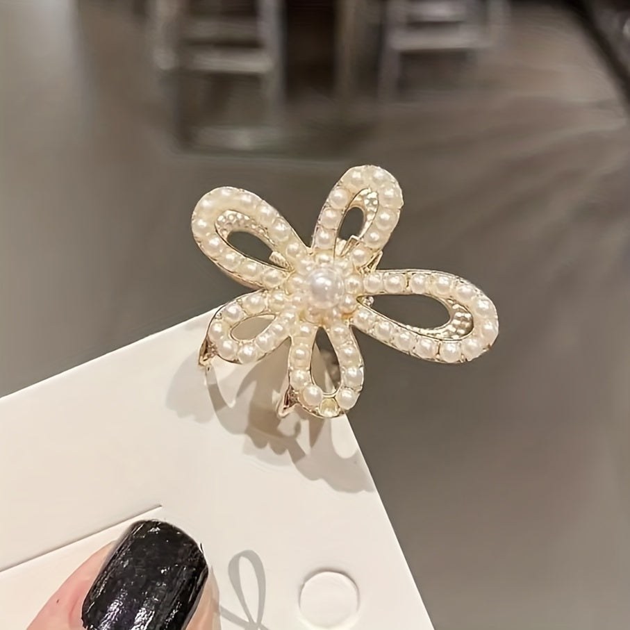 Faux Pearl Hair Claw for Thick Hair, Bridal Hair Accessories for Party