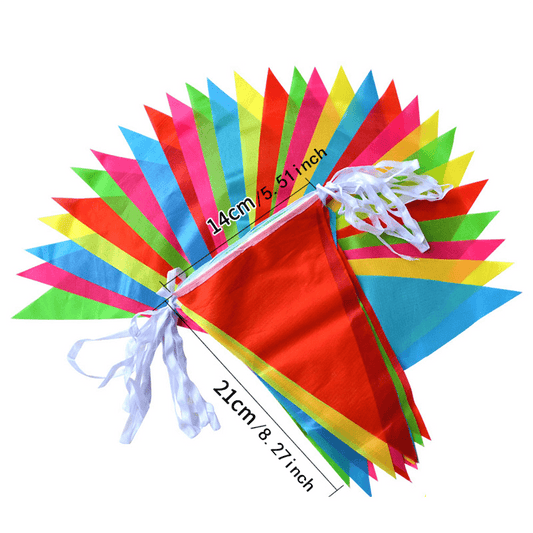 100 Multicolored Triangle Flags Bunting Banner Pennant Outdoor Decoration