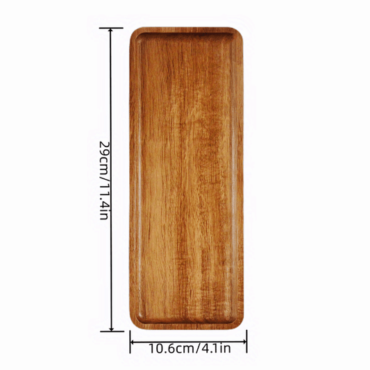 Portable Walnut Wooden Serving Tray for Home Decor & Kitchen