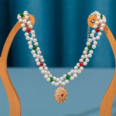 Faux Pearl Necklace with Pendant Forehead Chain