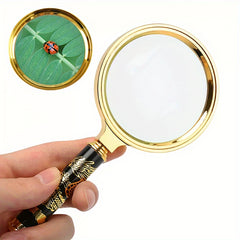 Metal Frame Handheld Magnifying Glass 2.5X Convex Lens