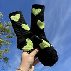 Heart Pattern Mid Tube Socks Women's Stockings