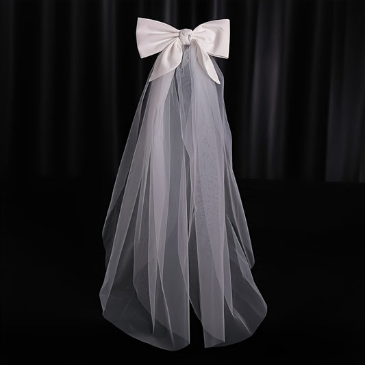 Bridal Veil Lace Tulle Wedding Bridal Veil +Bowknot