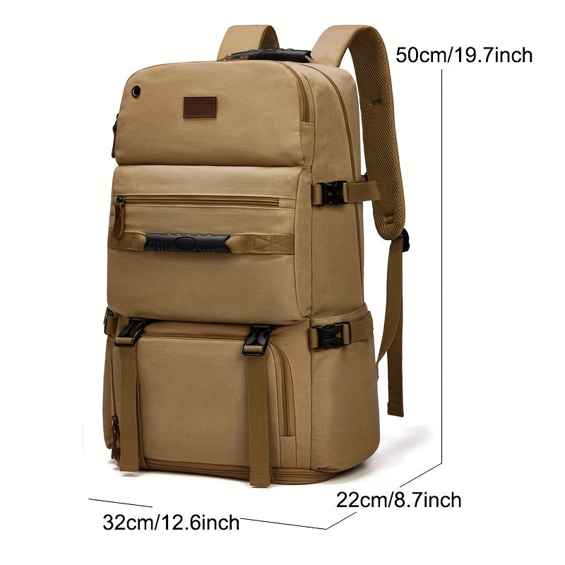Canvas Backpack With Shoe Compartment Travel Boarding Backpack