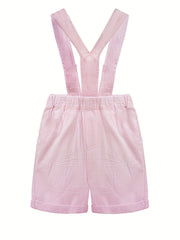 Baby Girl Striped Short Suspender Pants Summer Clothes