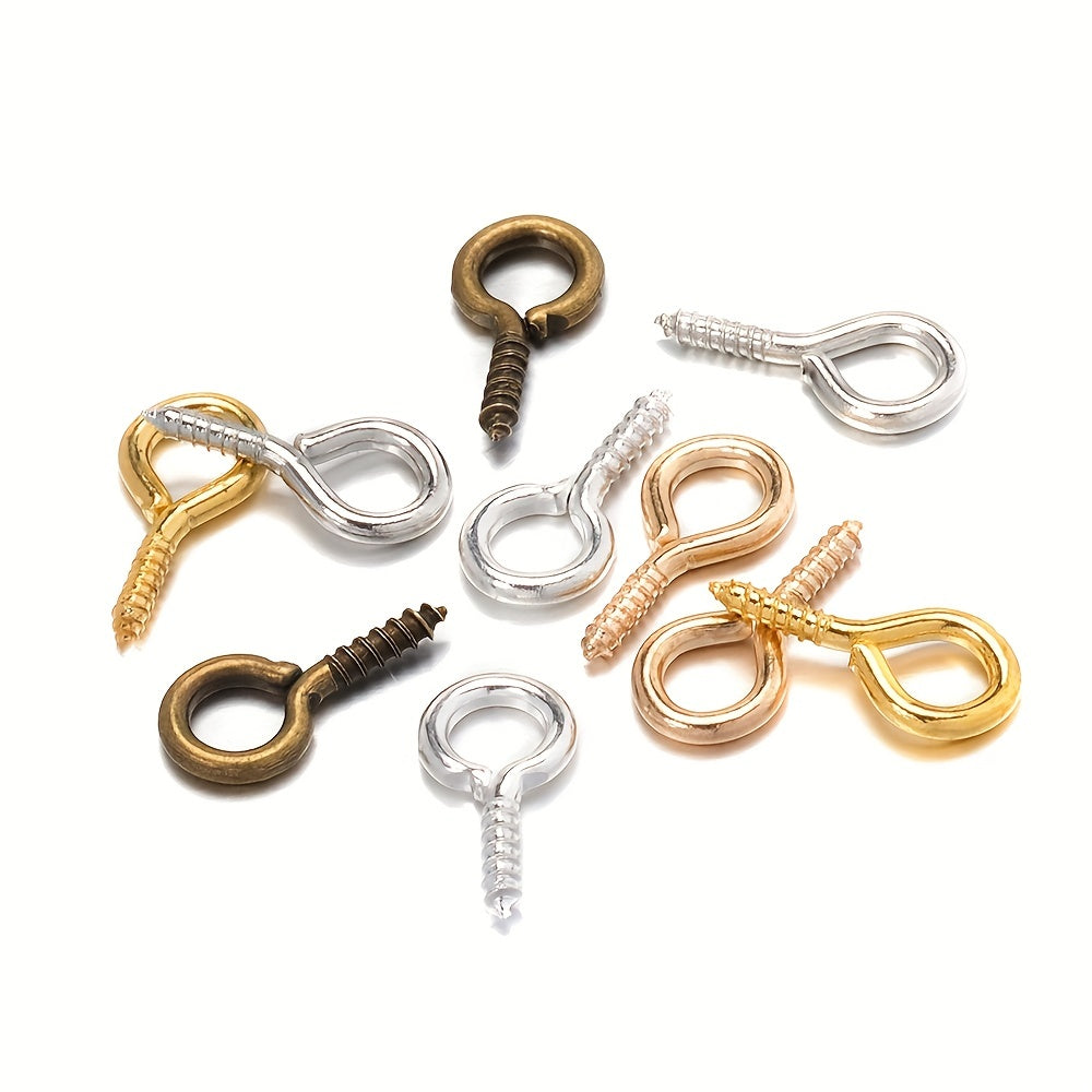 200pcs Alloy Eye Hook Screw Pins for DIY Jewelry Making