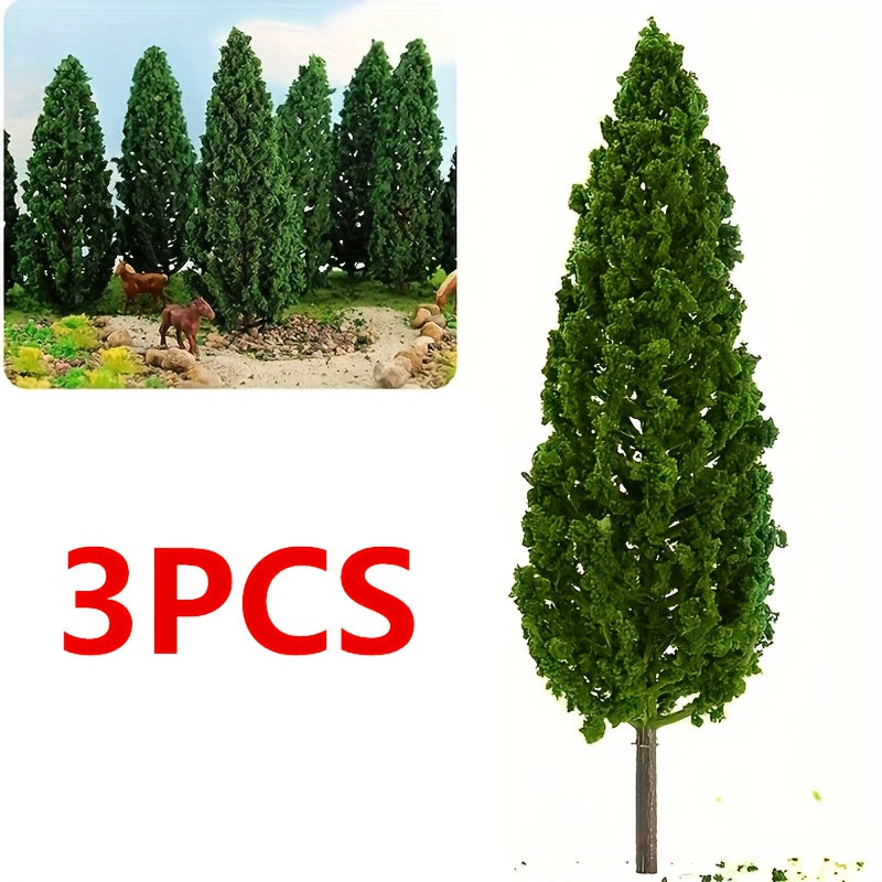 3 Pack Mini Plastic Pine Trees Realistic Model Trees for Sandbox