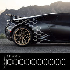 10pcs Reflective Body Stickers & Side Skirt Stickers DIY Combo 3.94in & 3.31in