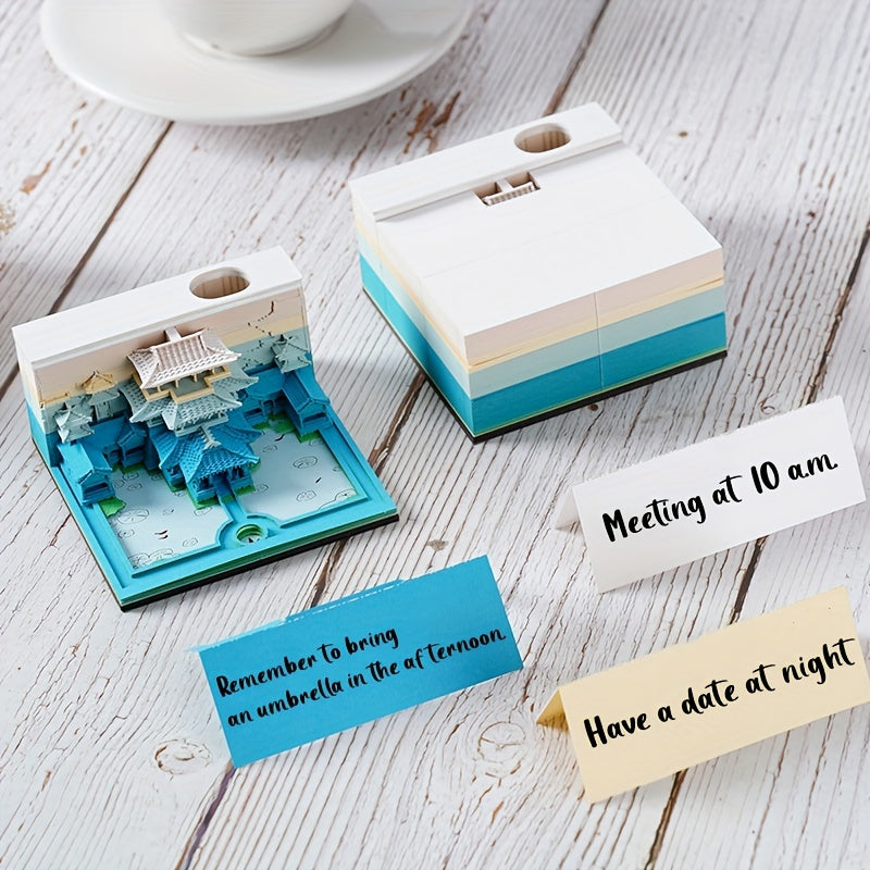 3D Paper Note Sticky Note Paper Carving Office Decoration Creative Gift