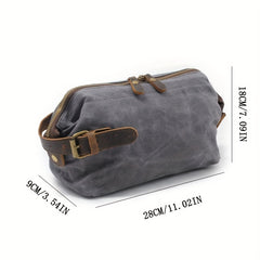 Leisure Canvas Bag Wax Canvas Toiletry Bag Retro Short Distance Storage Bag