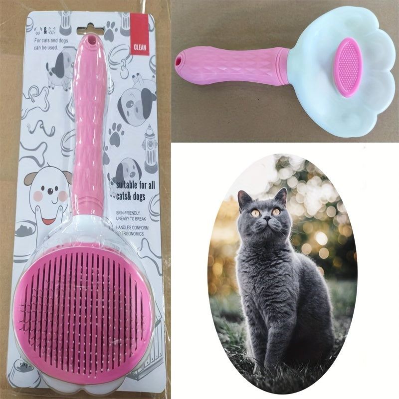 Self Cleaning Cat Deshedding Brush Removes Pet Hair with Ease