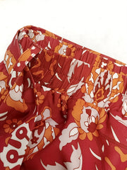  Boho Pants Women's Plus Floral Paisley Print Wide Leg Loose Pants