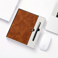 Custom Font A5 Business Diary Set Thick Hard Shell Notebook Round Buckle Style