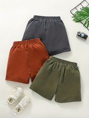 Solid Elastic Waist Shorts for Toddler Boys