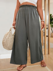 Women's Plus Wide Leg High Rise Pants