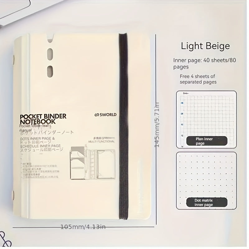 A7 Loose leaf Notebook Cover with Paper and Dividers