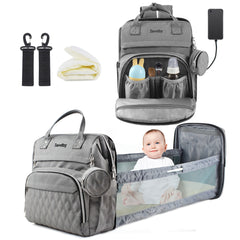 Multifunctional Backpack with Foldable Crib & USB Port