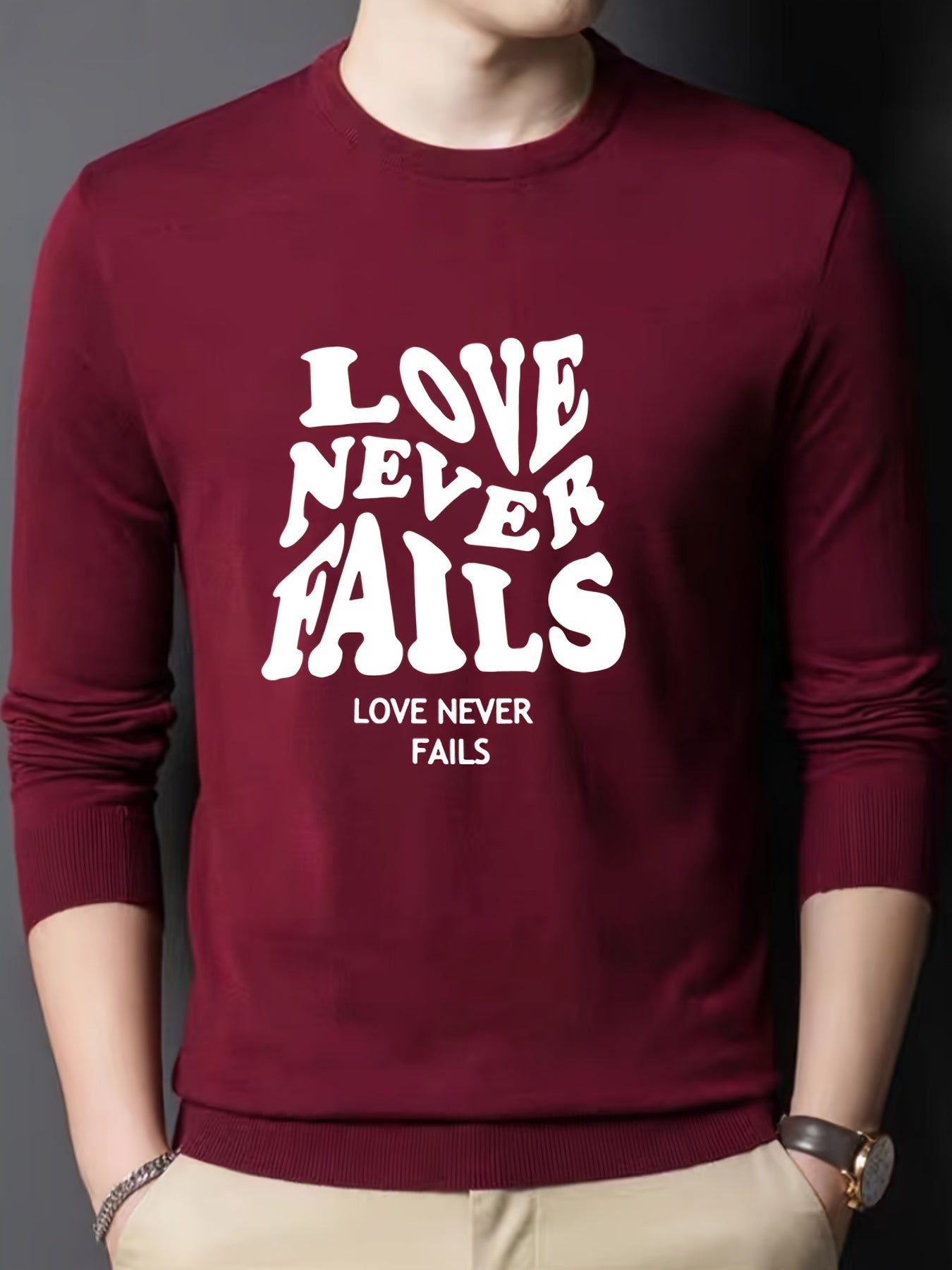 Men's All Match Knitted Sweater Crew Neck Pullover