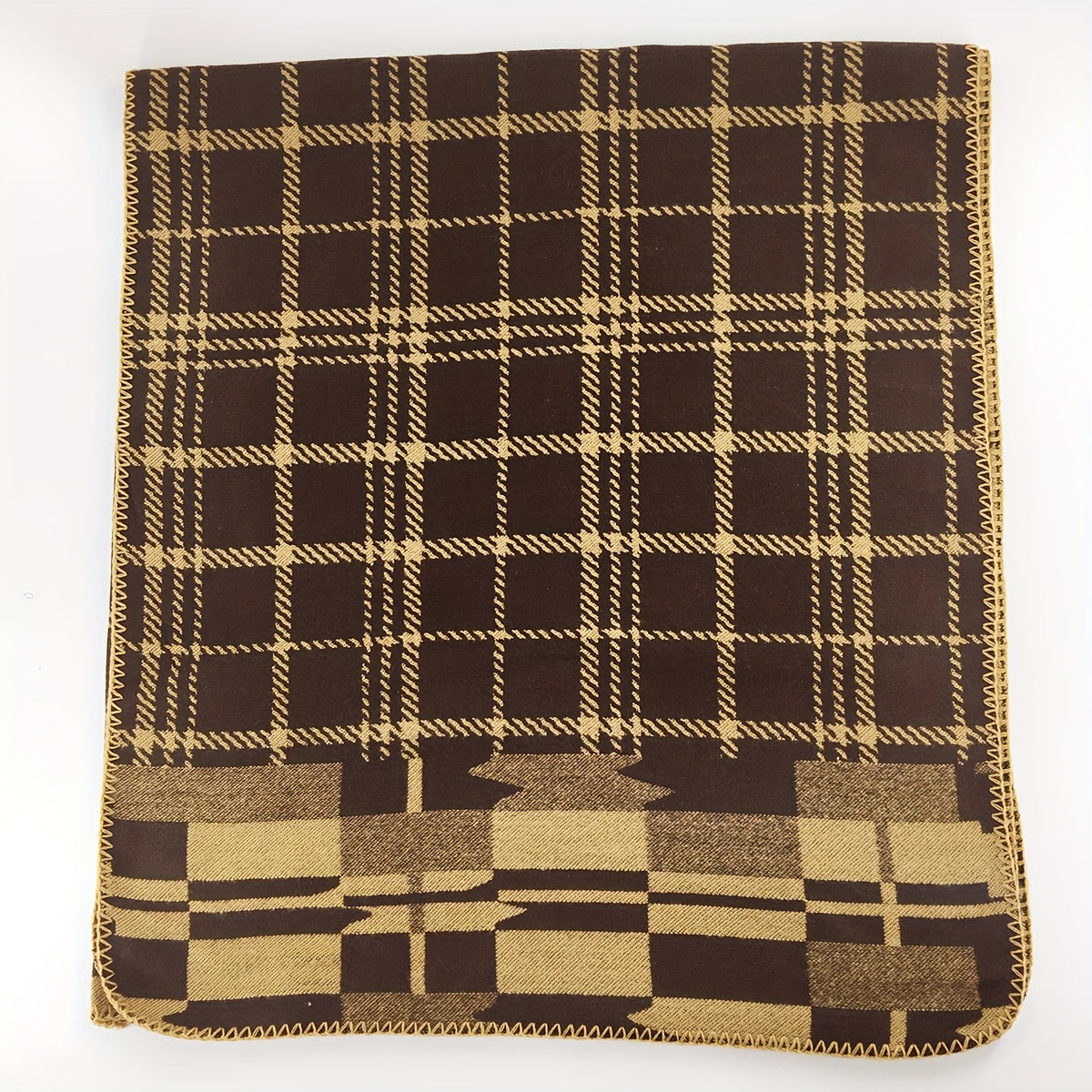 Geometric Plaid Jacquard Shawl Wrap Boho Cape