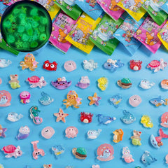 30pcs Mini Translucent Turtle Shell Blind Bags Resin Ocean Series Toys
